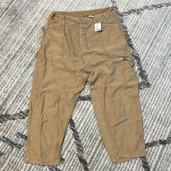 Free People Bay to Breakers Pants Tan M - Picture 5 of 10